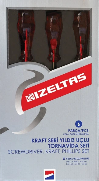 İzeltaş 4120008106 Kraft Seri Yıldız Uçlu Tornavida Seti - 6 Parça - 2