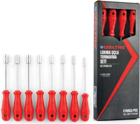 İzeltaş 4770008108 Lokma Uçlu Tornavida Seti 6-13 mm - 8 Parça - 1