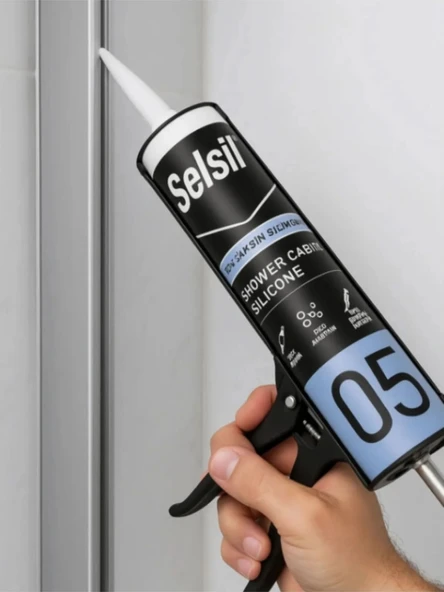 Selsil Duşakabin Silikonu Şeffaf 280 Ml. 5 Adet +  Gfb Alüminyum Silikon Tabancası - 5