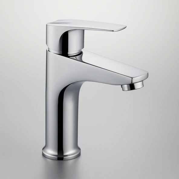 Premium Sıcak Soğuk Ayarlı Tek Kollu Aç Kapa Krom Lavabo Bataryası Duvar Tipi Armatür Modern Tasarım - Resim 3