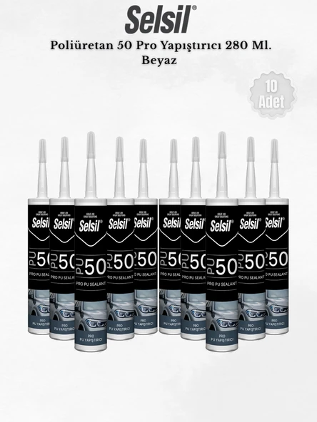 Selsil Poliüretan Beyaz Mastik 280 Ml - 10 Adet ürün görseli