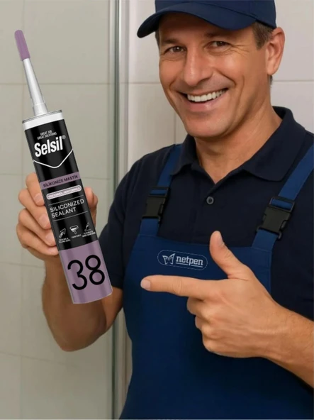 Selsil Silikonize Antrasit Gri Mastik 500 Gr.  25 Adet +  Kendo Silikon Tabancası - 2