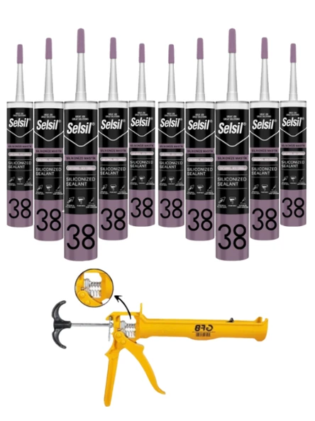 Selsil Silikonize Beyaz Mastik 500 Gr. 10 Adet +  Gfb Alüminyum Silikon Tabancası ürün görseli