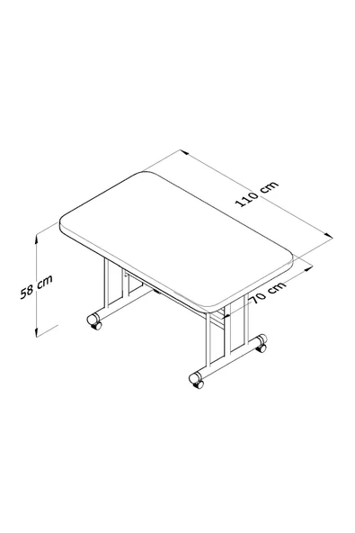 AVENZA LİVİNG TEKERLEKLİ MASA ORTA SEHPA 70X110 CVZ METAL AYAKLI - 3