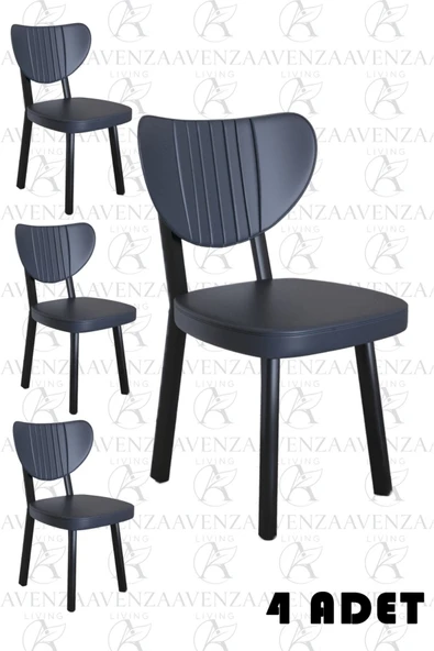 AVENZA LİVİNG ELMA SANDALYE 4 LÜ ANTRASİT MODERN MUTFAK SANDALYESİ, YEMEK, BAHÇE, KAFE,