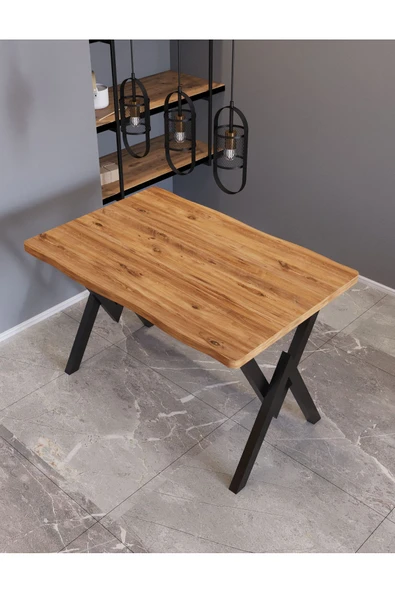 AVENZA LİVİNG 80X120 KÜTÜK MODEL METAL AYAK MUTFAK OFİS BALKON DEKORATİF MASA CVZ - 3