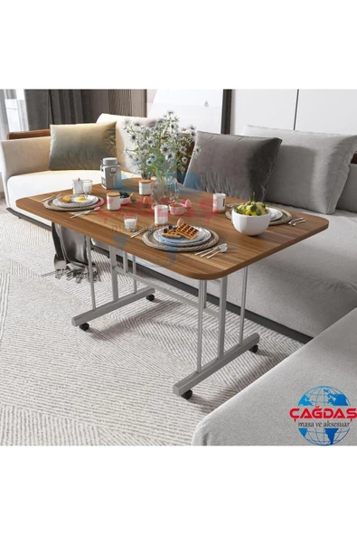 AVENZA LİVİNG Tekerlekli Masa Orta Sehpa 70 X110 CVZ Metal Ayak