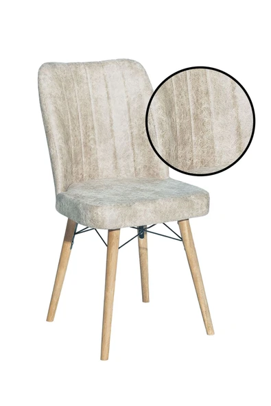 AVENZA LİVİNG Kare Gold 5Lİ BEJ Sandalye Mutfak Sandalyesi - 2