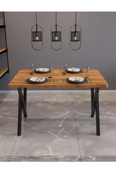 AVENZA LİVİNG 80X120 KÜTÜK MODEL METAL AYAK MUTFAK OFİS BALKON DEKORATİF MASA CVZ - 2