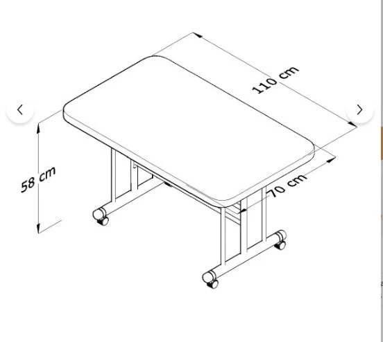 Avenza Living Tekerli Masa Orta Sehpa 70x110 Metal Ayak - 3