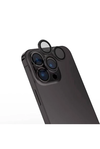 mastersonic Apple iPhone 16 Pro MTSC CL-15 Parmak İzi Bırakmayan Anti-Reflective Kamera Lens Koruyucu-Gri ürün görseli 1