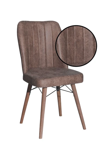 AVENZA LİVİNG Kare Gold 2'li Sandalye KAHVE Mutfak Sandalyesi - 2