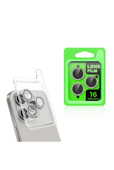 mastersonic Apple iPhone 16 Pro MTSC CL-07 Kamera Lens Koruyucu-Titanyum-Gri ürün görseli 1