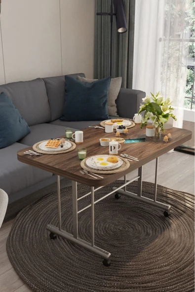 AVENZA LİVİNG TEKERLEKLİ MASA ORTA SEHPA 70X110 CVZ METAL AYAKLI - 2
