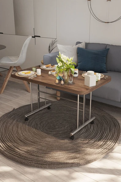 AVENZA LİVİNG tekerlekli masa orta sehpa 60x100 CVZ metal ayak