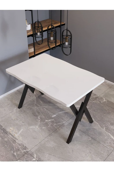 AVENZA LİVİNG KÜTÜK YEMEK MASASI BEYAZ 80X120 METAL AYAK - 3