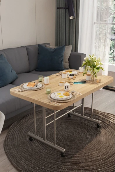 AVENZA LİVİNG tekerlekli masa orta sehpa 60x100 SONOMO metal ayak