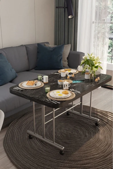 Avenza Living Tekerli Masa Orta Sehpa 70x110 Metal Ayak - 2