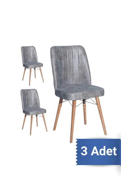 AVENZA LİVİNG Kare Gold 3LÜ Sandalye ANTRASİT