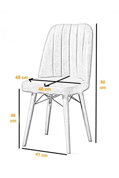 AVENZA LİVİNG Kare Gold 5Lİ KAHVE Sandalye Mutfak Sandalyesi - 3