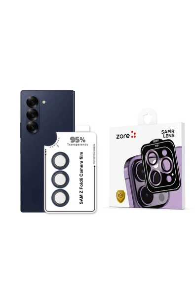 mastersonic Galaxy Z Fold 6 MTSC CL-11 Safir Parmak İzi Bırakmayan Anti-Reflective Kamera Lens Koruyucu-Mavi ürün görseli 1