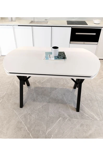 AVENZA LİVİNG GOFRET MASA BEYAZ 70X120 METAL AYAK - 2