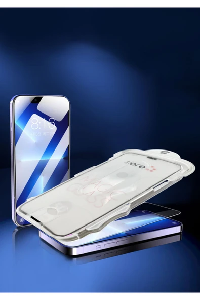 mastersonic iPhone 12 Pro Uyumlu MTSC Kolay Uygulama Aparatlı 5D Magic Glass Cam Ekran Koruyucu - Resim 4
