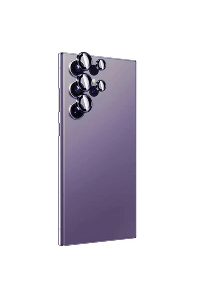 mastersonic Galaxy S24 Ultra uyumlu Zore Titanium Premium THTTerli Kamera Lens Koruyucu-Mor ürün görseli 1