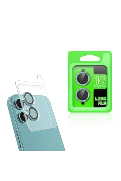 mastersonic Apple iPhone 16 Plus Zore CL-07 Kamera Lens Koruyucu-Açık Yeşil ürün görseli 1