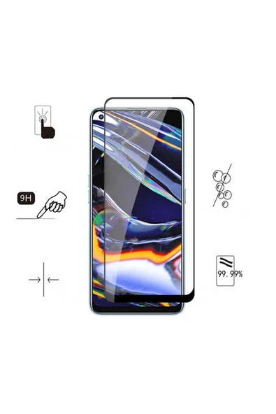 mastersonic Realme 7 Pro Uyumlu MTSC Kenarları Kırılmaya Dayanıklı Cam Ekran Koruyucu - Resim 4