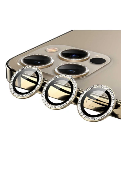 mastersonic iPhone 12 Pro Max Uyumlu MKST CL-06 Kamera Koruyucu-Gold ürün görseli 1