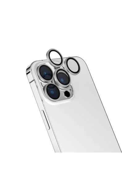 mastersonic Apple iPhone 16 Pro Max MTSC CL-15 Parmak İzi Bırakmayan Anti-Reflective Kamera Lens Koruyucu-Gümüş ürün görseli 1