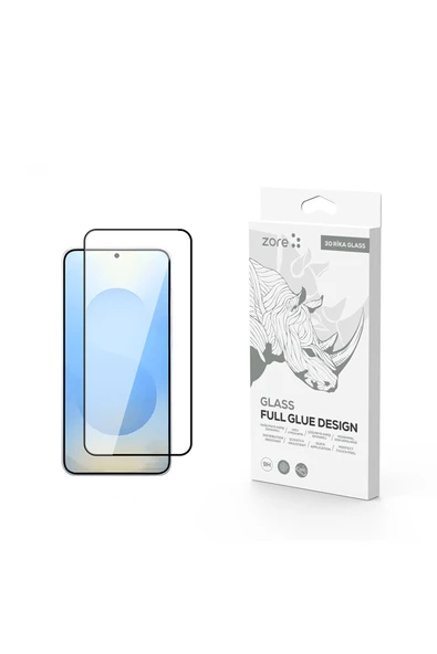 mastersonic Galaxy S25 MTSC Rika Premium Temperli Cam Ekran Koruyucu - Siyah ürün görseli 1