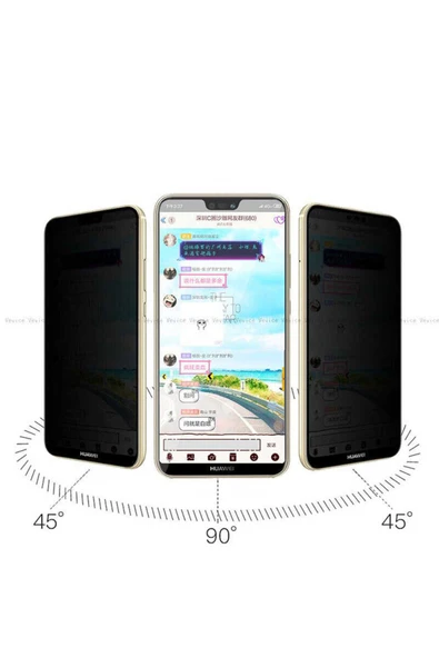 mastersonic Huawei P20 Lite Uyumlu Davin 5D Privacy Cam MTSC Ekran Koruyucu - Resim 2