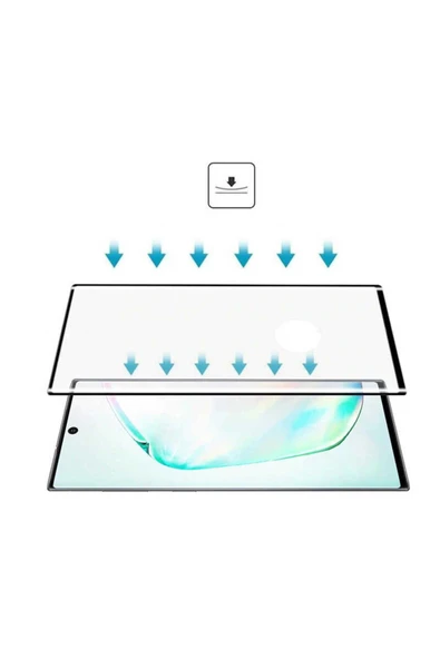 mastersonic Galaxy Note 20 Ultra Uyumlu MTSC Kavisli Full Yapışkanlı Cam Ekran Koruyucu - Resim 3