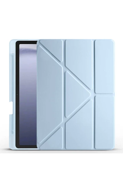 mastersonic Galaxy Tab A9 Kılıf Uyumlu MTSC Tri Folding Kalem Bölmeli Standlı Kılıf-Mavi ürün görseli 1