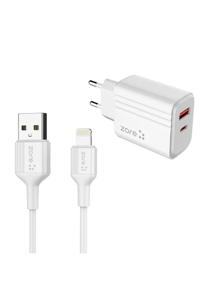 mastersonic MTSC Play Serisi PL05 Lightning 2in1 Seyahat Şarj Aleti 20W - Beyaz - Resim 2