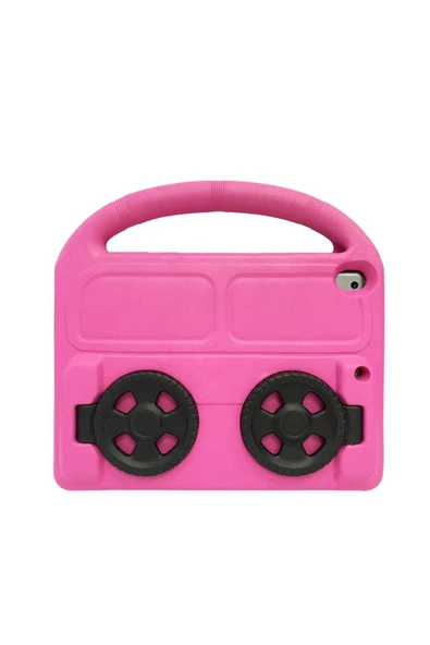 mastersonic iPad 10.2 (8.Nesil) Uyumlu MTSC Wheel Car Tekerlek Standlı Tablet Eva Silikon Kılıf-Mor - Resim 5