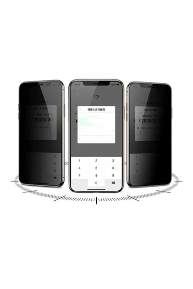 mastersonic iPhone 12 Uyumlu Davin 5D Privacy Cam MTSC Ekran Koruyucu - Resim 2