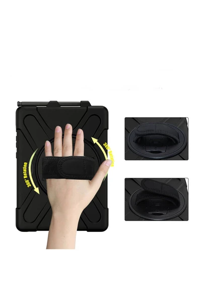 mastersonic Galaxy Tab Active Pro 10.1 T540 MTSC Defender Tablet Silikon - Siyah - Resim 6