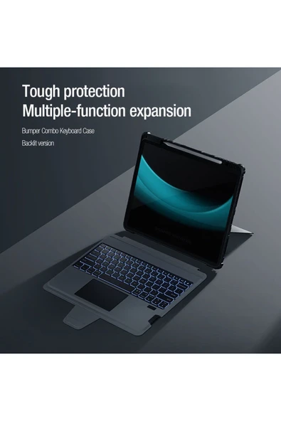 mastersonic Apple Ipad Pro 12.9 inç A2378 A2461 A2379 A2462 Uyumlu Kılıf Standlı Klavyeli Uyku Modlu Kılıf - Resim 3