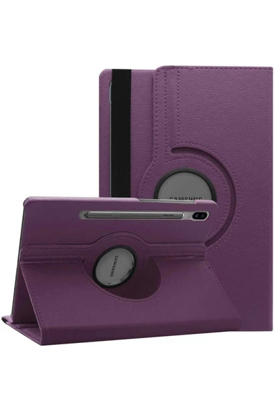 mastersonic Galaxy Tab S7 FE LTE (T737-T736-T733-T730) Uyumlu MTSC Dönebilen Standlı Kılıf-Siyah - Resim 7