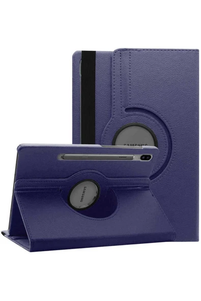 mastersonic Galaxy Tab S7 FE LTE (T737-T736-T733-T730) Uyumlu MTSC Dönebilen Standlı Kılıf-Lacivert ürün görseli 1