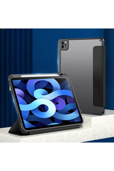 mastersonic iPad Air 11 2025 M3 Kılıf MTSC Nort Arkası Şeffaf Standlı Kılıf - Pembe - Resim 8