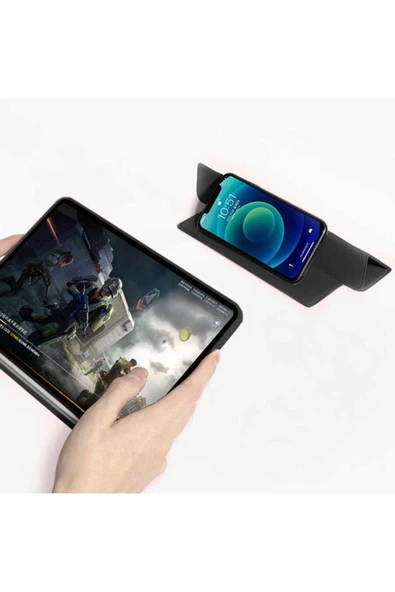 mastersonic iPad Air 11 2025 M3 Kılıf MTSC Nort Arkası Şeffaf Standlı Kılıf - Pembe - Resim 7