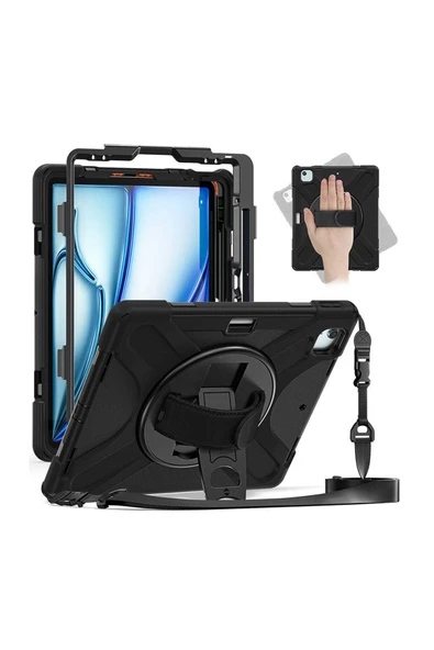 mastersonic iPad Air 13 2024 MTSC Defender Tablet Silikon - Siyah - Resim 3