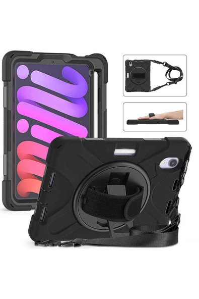 mastersonic iPad Mini 2021 (6.Nesil) MTSC Defender Tablet Silikon - Siyah ürün görseli 1