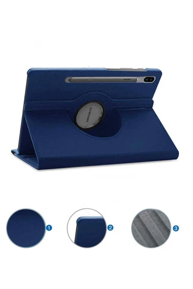 mastersonic Galaxy Tab S7 FE LTE (T737-T736-T733-T730) Uyumlu MTSC Dönebilen Standlı Kılıf-Mor - Resim 2