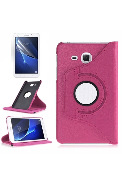 mastersonic Galaxy Tab 4 T280 Uyumlu MTSC Dönebilen Standlı Kılıf-Pembe Koyu ürün görseli 1