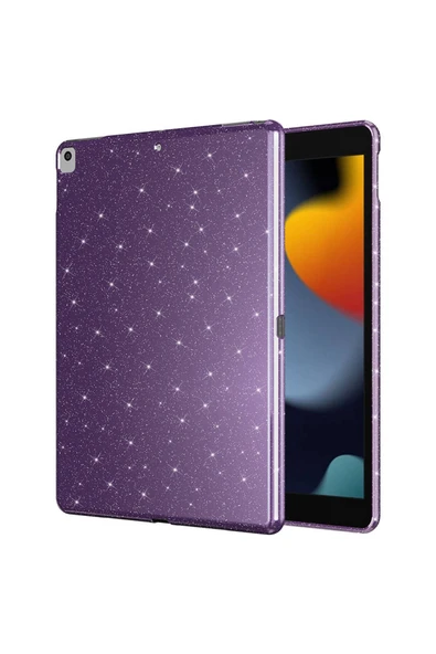 mastersonic iPad Pro 10.5 (7 Nesil) Simli Parlak Görünümlü MTSC Tablet Koton Kılıf - Derin Mor - Resim 5